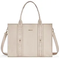 MISSNINE Tragetasche Canvas-Laptoptasche 15,6 Zoll Damen Aktentasche Büro Schule Khaki