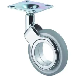BS Rollen Design-Lenkrolle D.60mm Trgf. 50kg m.Platte Polyurethan grau