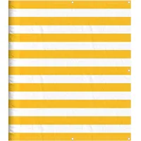 vidaXL Balkonverkleidung 120 x 800 cm Gelb und Weiß Gestreift Polyester