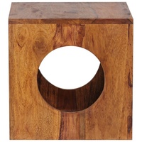 möbelando Beistelltisch Beistelltisch MUMBAI Massivholz Sheesham 35x35 cm Cube Wohnzimmer-Tisc, quadratisch braun