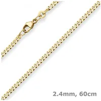 Schmuck Krone Goldkette 2,4mm Panzerkette aus 333 Gelbgold 60cm, Gold 333 goldfarben