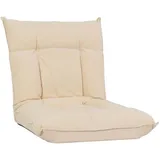 Mendler Bodensessel HWC-N44, Relaxsessel Bodenkissen Bodensofa Klappsessel 6 Relaxpositionen, stabiles Gestell Samt ~ beige