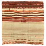 KUHFELL online & NOMAD Orientteppich Feiner Vintage Kelim 128 x 123 cm, Handgewebt, 100%Wolle, Pflanzliche Farben