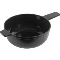 Kuhn Rikon Caquelon Käsefondue-Topf GUSSEISEN 3,2 Liter mit Gegengriff schwarz