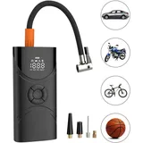Tragbarer Luftkompressor Zum Aufpumpen Von Reifen, 150-psi-luftpumpe Mit Digitalem Manometer Und Taschenlampe, Integrierter 9000-mah-akku, Luftpumpe Für Auto-, Fahrrad- Und Motorradreifen
