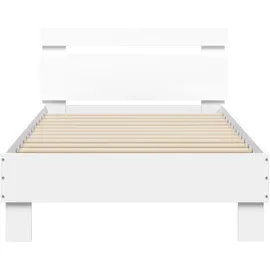 vidaXL Bettgestell mit Kopfteil und LED-Leuchten Weiß 90x190 cm