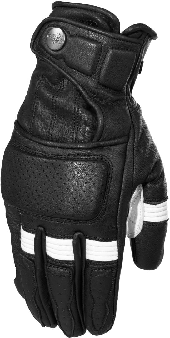 Rusty Stitches Calvin Motorrad Handschuhe, schwarz-weiss, Größe 2XL für Männer