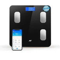 ant esports Flora Smart Scale | Digital Bathroom Scale | Accurate to 0.1kg | Body Weight and Fat Monitor | Muscle BMI | Bluetooth Electronic Body Composition Monitor | 180kg Capacity | Black