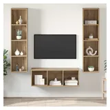 vidaXL TV-Schrankset Wandmontiert 3 pcs 0 cm Artisan-Eiche Holzwerkstoff