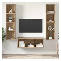 vidaXL TV-Schrankset Wandmontiert 3 pcs 0 cm Artisan-Eiche Holzwerkstoff