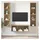 vidaXL TV-Schrankset Wandmontiert 3 pcs 0 cm Artisan-Eiche Holzwerkstoff