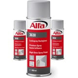 Alfa Lackspray 400 ml für Innen und Außen - Sprühlack zum Lackieren und Dekorieren, hohe Deckkraft Farbspray, Sprühdose, Made in Germany (3, RAL 9006 Weißaluminium Hochglanz)