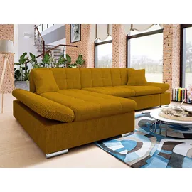 Mirjan24 Ecksofa Malwi Cord mit Bettkasten und Schlaffunktion, Elegante Couch, Polsterecke (Farbe: Poso 1, Seite: links montierbar, L-Form, 278x161 cm, Wohnzimmer, Sofas & Couches, Wohnlandschaften, Ecksofas