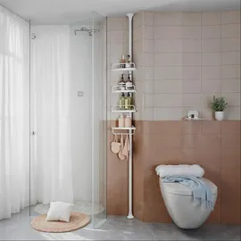 Songmics Teleskop-Duschregal BCB001A weiß 25,0 x 35,0 x 85,0 - 300,5 cm