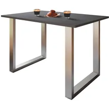 VCM my office Lona Schreibtisch anthrazit rechteckig, U-Fuß-Gestell silber 80,0 x 50,0 cm