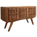 Massivmoebel24 Sideboard Akazie152x46x86 natur lackiert STILMÖBEL #103