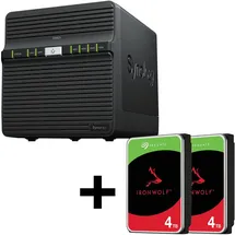 Synology DiskStation DS423 4 Einschübe NAS-Server Leergehäuse + 2x Seagate Ironwolf SATA 3.5" HDD 4TB Festplatte