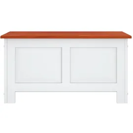 vidaXL Truhe mit Deckel Braun und Weiß Massivholz Akazie