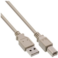 InLine USB 2.0 Kabel, A an B, beige, 10m