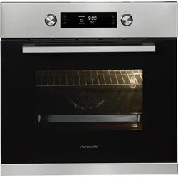 HANSEATIC Einbaubackofen "65M90E3-E11B200", A (A+++-D), silber (edelstahlfarben), B:59,5cm H:59,5cm T:57,5cm, Backöfen, Leichte Verschmutzungen werden mithilfe von Wasserdampf entfernt