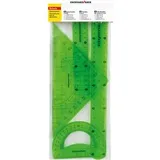 Eberhard Faber Geometrie-Set 570005 4-teilig 2 Lineale Geodreieck Winkelmesser grün