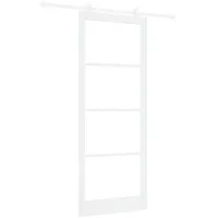 vidaXL Haustür Schiebetür ORKDAL Weiß 93 x 232 cm Massivholz Kiefer und Glas (1-St) weiß