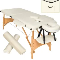 Tectake tectake® 2 Zonen Massageliege-Set, Breite 61 cm, Polsterung 5 cm, mit Holzgestell, 210 x 95 x 84 cm