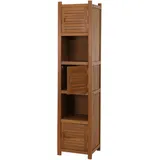 Mendler Teak-Hochregal HWC-M87, Badschrank Badregal Badezimmer, hochwertiges B-Grade-Teak (Kernholz, 20-30 Jahre), 181x40cm