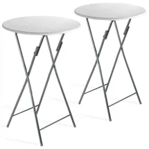 CASARIA Stehtisch Ø 60 x 110 cm weiß klappbar 2 St.