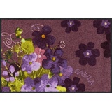 Salonloewe Fußmatte Maggio Viola 50x75 cm Eingangsmatte mit Blumenmotiv waschbar Fussabtreter innen und außen Flur-Teppich buntDesign-Matte