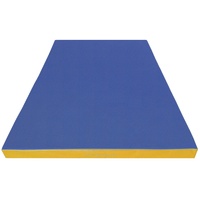 NiroSport Turnmatte für zu Hause / 8cm hohe Weichbodenmatte (100 x 100 cm, Blau/Gelb)