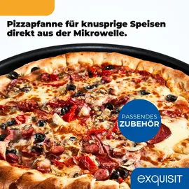 GGV Exquisit Exquisit Mikrowelle MW 59025 H-3 - Heißluft, 25 Liter, 31,5 cm Drehteller, Timer, 5 Leistungsstufen, klein und platzsparend, 2500 Watt, Grillfunktion, Heißluftfunktion, Pizzapfanne, l 2 Jahre Gewährleistung - Grill und l, 900