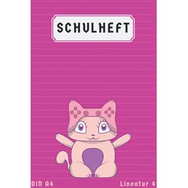 Independently published Schulheft A4 Lineatur 4: Schreibheft lineatur 4 ohne Rand 4. Klasse Liniert 50 Blatt | Din A4 | Rosa