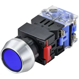 TRU Components TC-9428116 LAS0-L-11/B/12V Drucktaster 250 V 5 A 1 x Aus/(Ein) tastend Blau IP40 1 St.