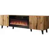 Mirjan24 Vailbo TV-Lowboard 181x50 cm Braun/Schwarz Holzwerkstoff