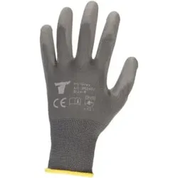 STIER Montagehandschuhe Polyester mit PU-Beschichtung grau Größe 8