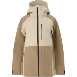 SOS Skijacke "Monte Rosa", Damen, Gr. M, beige (hellbraun, beige), 90% Nylon, 10% Elasthan, mehrfarbig, normal, hoch geschlossener Ausschnitt, Jacken Skijacke, im hochwertigen wasser- und winddichten Design
