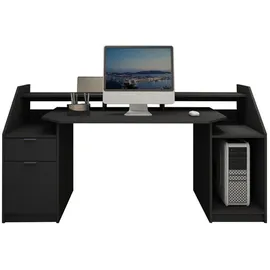 ML-Design Schreibtisch Schwarz, 55x90.6x179.8 cm Arbeitszimmer, Schreibtische, Gaming-Tische
