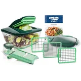 Nicer Dicer Chef Gemüseschneider Gemüsehobel 10.tlg, Küche Helfer als Zwiebelschneider, Salatschneider, Würfelschneider Pommesschneider - Grün