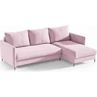 BETTSO Ecksofa mit Schlaffunktion und Bettkasten Couch Sofa mit Federkern Polstersofa mit Bettfunktion für das Wohnzimmer BELIS Rosa - Rosa
