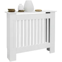 ECD Germany Heizkörperverkleidung Landhausstil 78x19x82 cm Weiß
