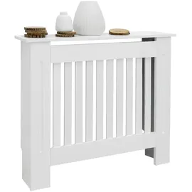 ECD Germany Heizkörperverkleidung Landhausstil 78x19x82 cm Weiß