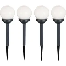 ETC Shop LED Außen Kugelleuchten Solarleuchte Steckleuchte Erdspieß Gartendeko Wegleuchte, IP44, 4er Set