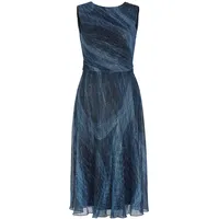 Swing Abendkleid Plissiert Blau 40