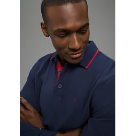 delmao Langarm-Poloshirt blau XXL