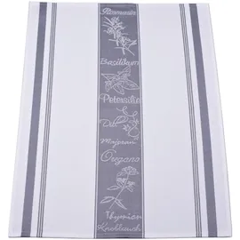 Ross Geschirrtuch ROSS "Exclusiv", silber (silberfarben), B:50cm L:70cm, 50% Baumwolle, 50% Leinen, Geschirrtücher, Geschirrtuch, Mittelstreifen mit Kräutern, 50x70 cm