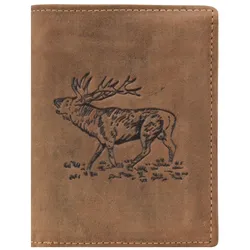 Greenburry Vintage Hirsch Geldbörse Hirsch Leder 9,5 cm Portemonnaies   Braun Herren 