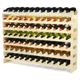 Proregal Weinregal VINOTECA Flex HxBxT 79x119x29cm | 84 Flaschen Massives Kiefernholz Natur unbehandelt | Flaschenregal Holzregal