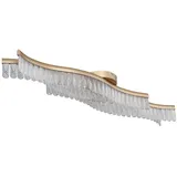 GLOBO Lighting LED-Deckenleuchte JULIET, 108 x 13 cm - Goldgelb matt - Transparent - Acrylglas - Metall