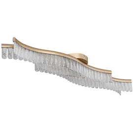 GLOBO Lighting LED-Deckenleuchte JULIET, 108 x 13 cm - Goldgelb matt - Transparent - Acrylglas - Metall